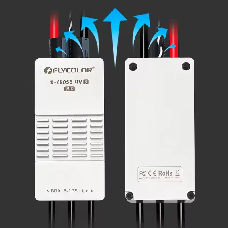 Flycolor 80A/200A ESC Borstelloze X-CROSS HV3 PRO 5-12S ARM 32-bit Geen BEC Elektrische Snelheidsregelaar voor RC Vliegtuig Drone Upgrade