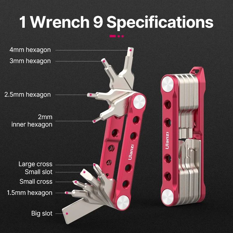 Ulanzi 9 in 1 Universal DSLR Camera Rig Folding Tool Set With Screwdrivers And Wrenches with 9 Functional Tools