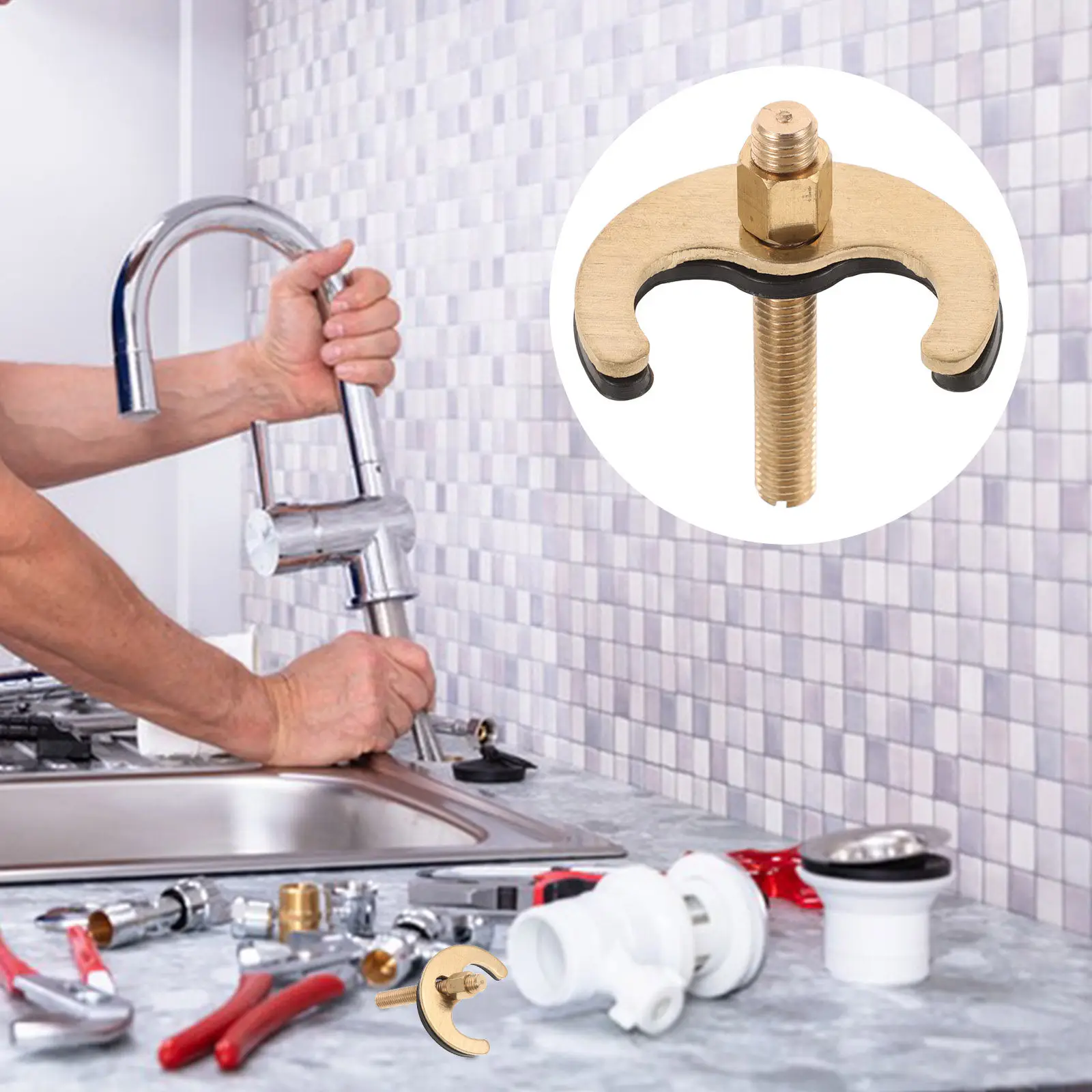 

1 Set Faucet Fixing Kit With Extended Screws For Sink Tap Installation Fastener Kitchen Bathroom Faucet Mounting Set Horseshoe