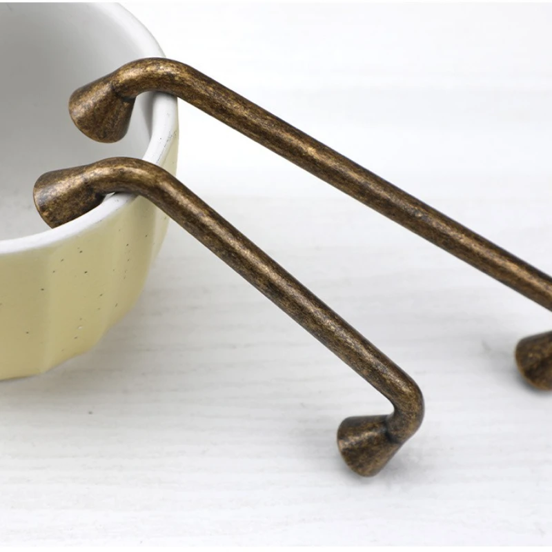 سحب خزانة برونزية، مقابض أبواب خزانة ملابس عتيقة وخزانة النبيذ، مقابض بفتحة واحدة للأدراج/رفوف الأحذية، أجهزة الأثاث #5