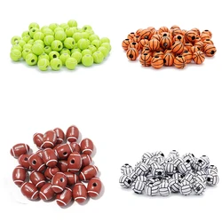 20PCS Sports Ball Beads, Acrylic Football/Basketball/Tennis/Soccer/Volleyball Beads Spacer Beads for DIY Crafts Making