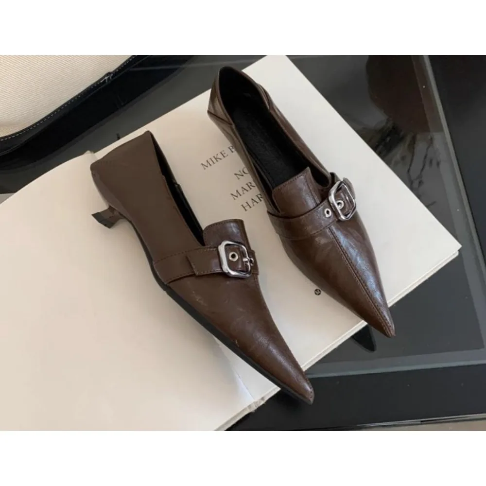 أحذية نسائية كلاسيكية بكعب عالٍ تناسب جميع الأعمار ذات علامة تجارية صنادل نسائية مدببة إسفين للتخسيس موضة المخرطة الأفريقية #5