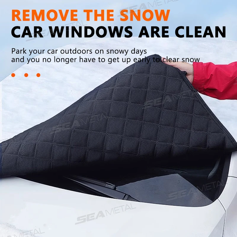 SEAMETAL Magnetic Car Snow Shield Car Front Windshield Sunshade Thickened Car Cover Frost Prevention Full Car Coat 4-seasons Use