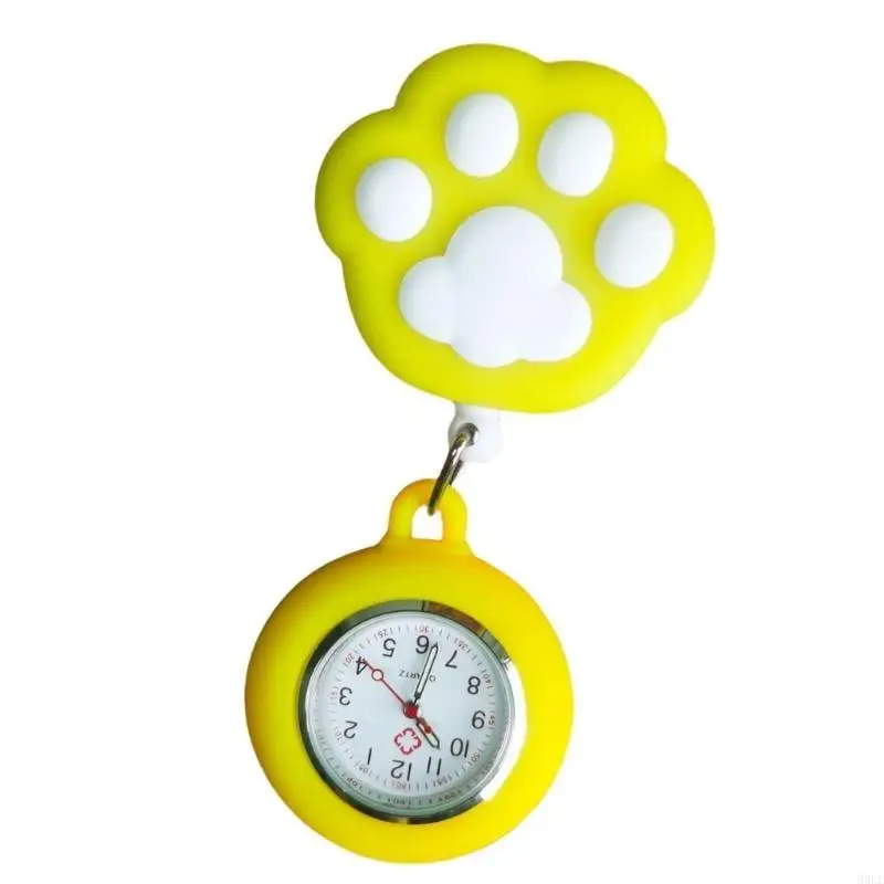 50LE Adorable chaton paths Brooch Watch for Nurses Extensible Line Nurse Watch