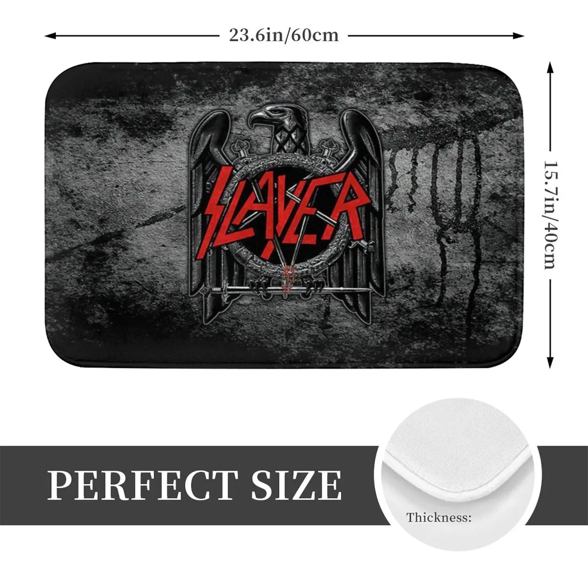 Slayer Pentagram Logo I 40x60cm Tapete de poliéster Tapetes para férias e sala de estar