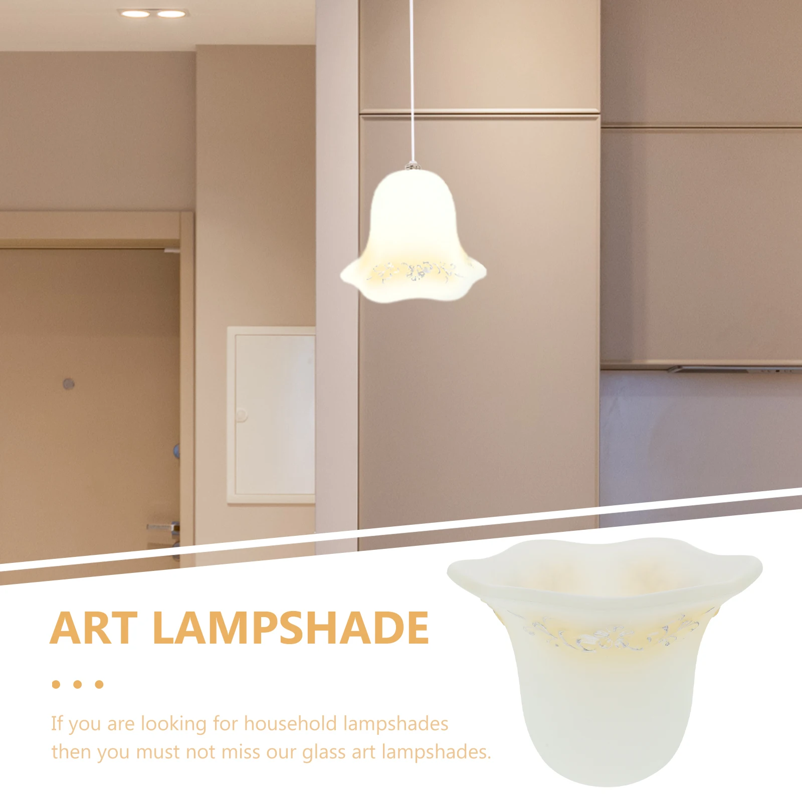 

Simple Style Glass Craft Lampshade for Ceiling Light Warm Decorative Cover Dustproof Modern Home Lighting Accessory