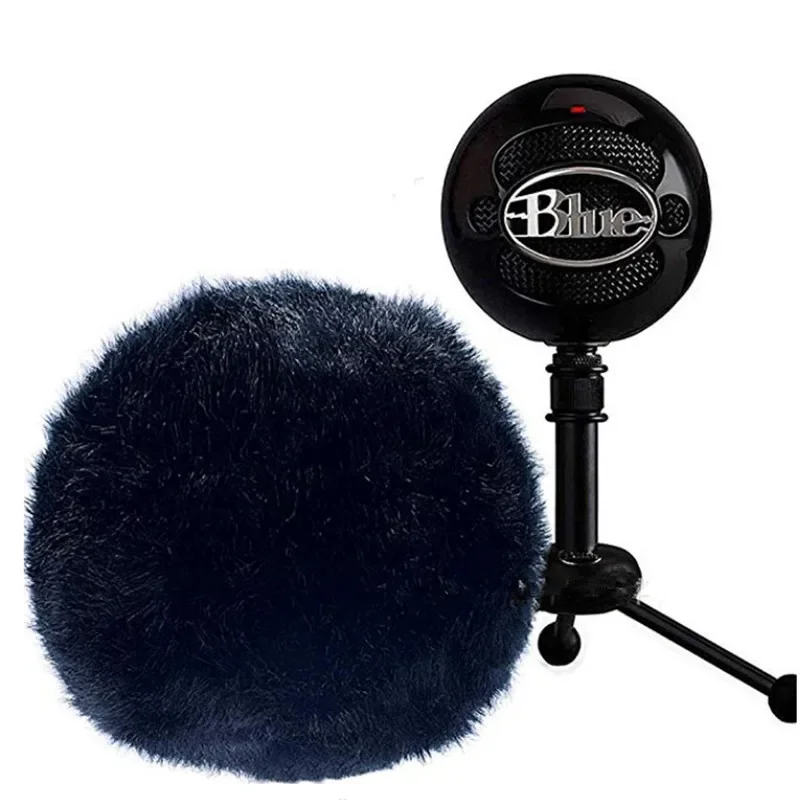 Artificial Fur Mic pára-brisas Muff para Blue Snowball, Louva-a-deus azul, Espuma do gato morto, Tampa externa do microfone