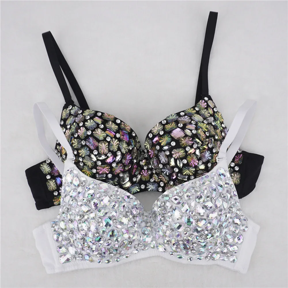 

Формирующий бюстгальтер цвета драгоценных камней с бриллиантами, тяжелая рыбья кость, шоу, грудь, Y2k, сценический халат, вечерние фокусы, сексуальный топ на бретельках для пожилых людей, женский