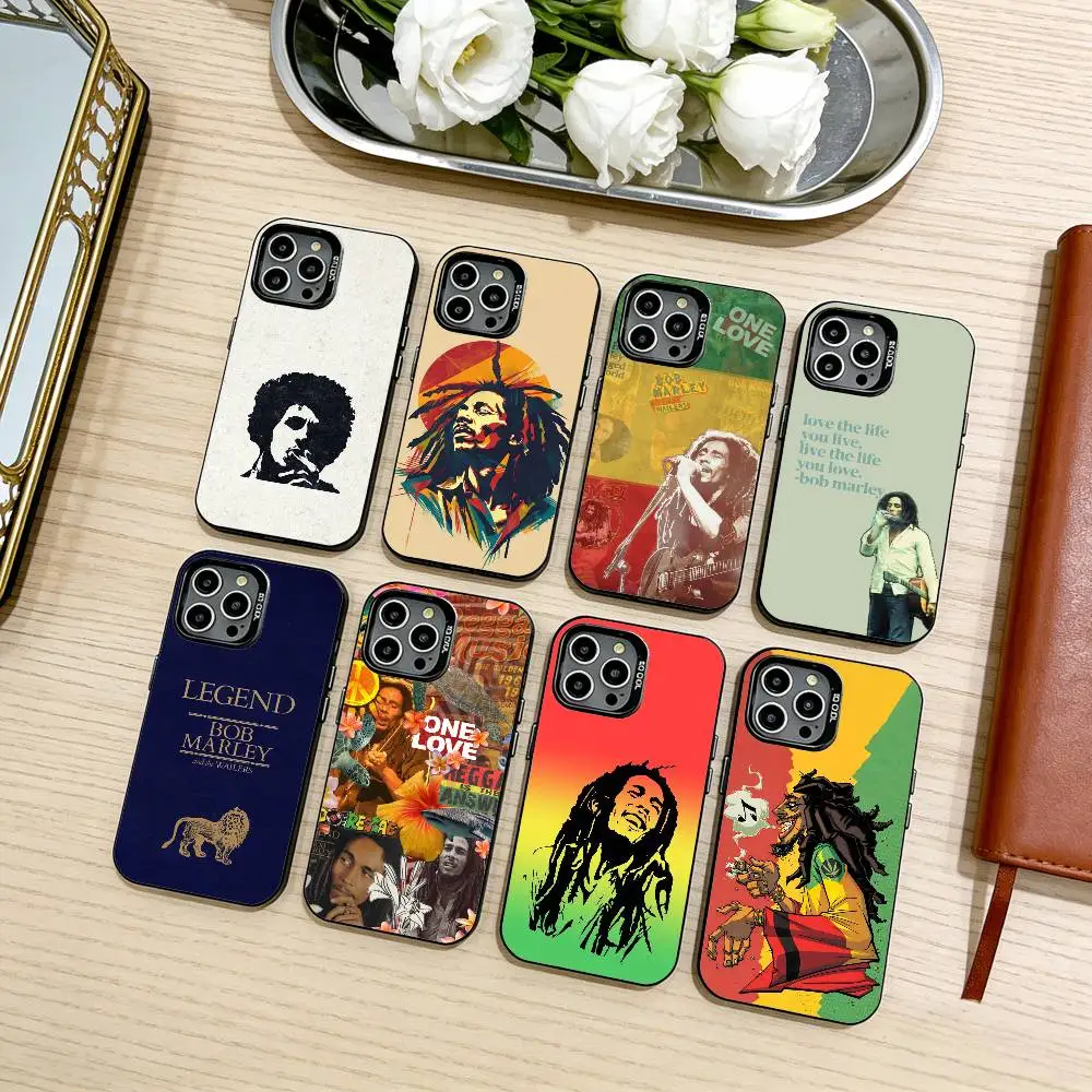 

Singer B-Bob M-Marleys Phone Case For iPhone17,16,15,14,13,12,11 Plus,Pro Max Black Candy silver phone case