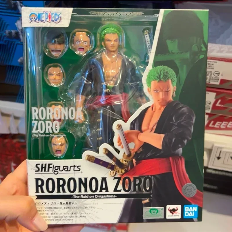 Bandai Original SHF ONE PIECE SANJI Roronoa Zoro and Luffy The Raid on Onigashima figure assembly model ornaments toy collection