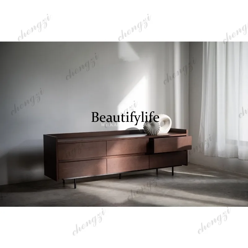 N178 Designer Marble TV Cabinet Living Room Ash Storage Cabinet with Drawer Locker view 4