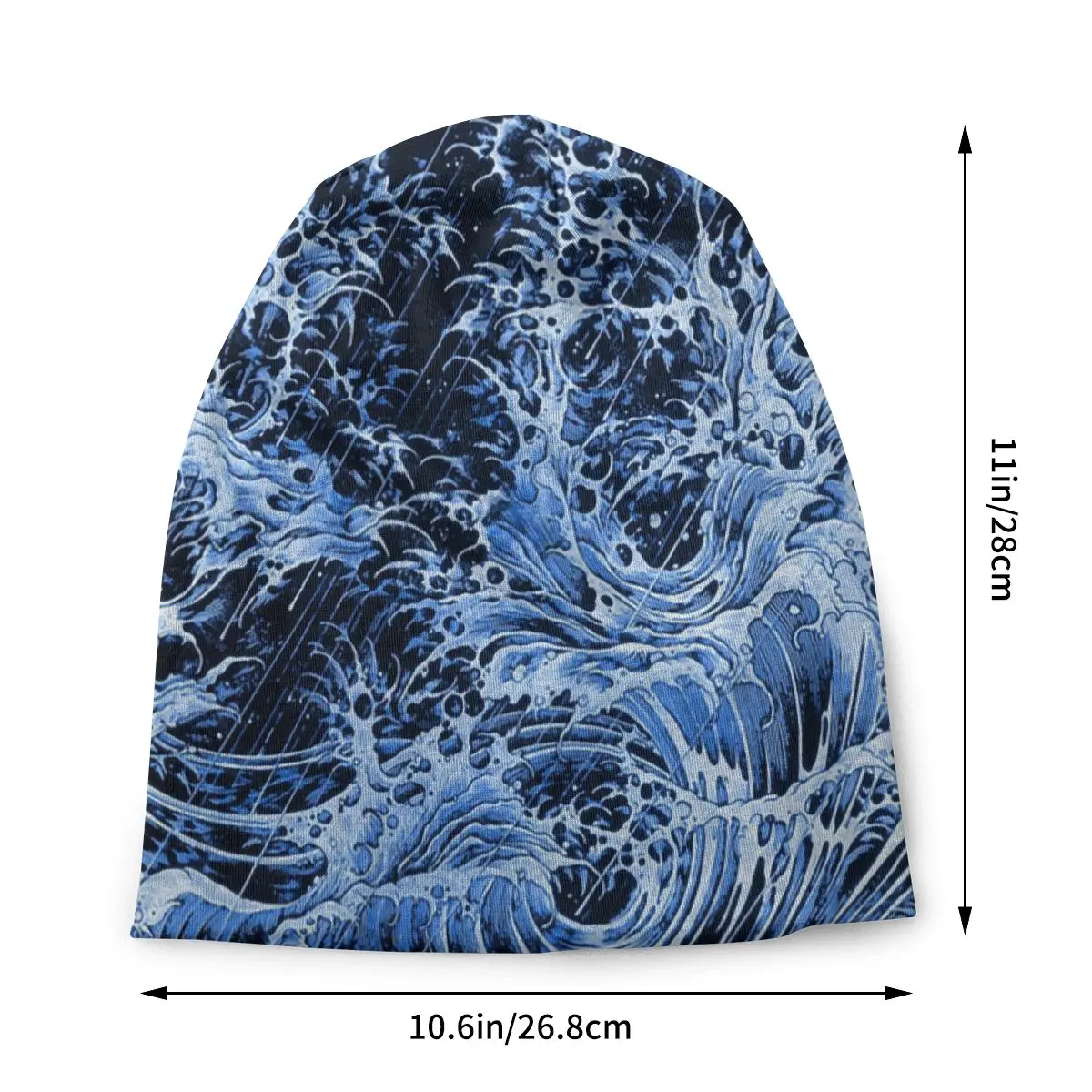 Cool Winter Warm Women Men Knitting Hats Adult Unisex Splash Of Blue Skullies Beanies Caps Wave Bonnet Hats