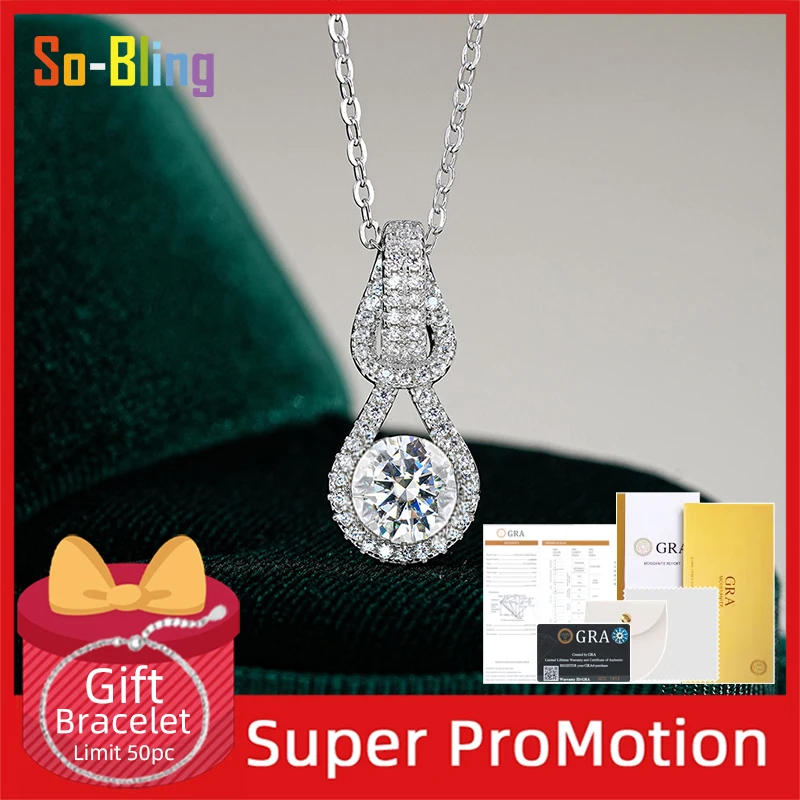 

So-Bling 1ct Luxury Moissanite Pipa Pendant Necklaces 925 Sterling Silver Necklace For Women Party Gift Jewelry