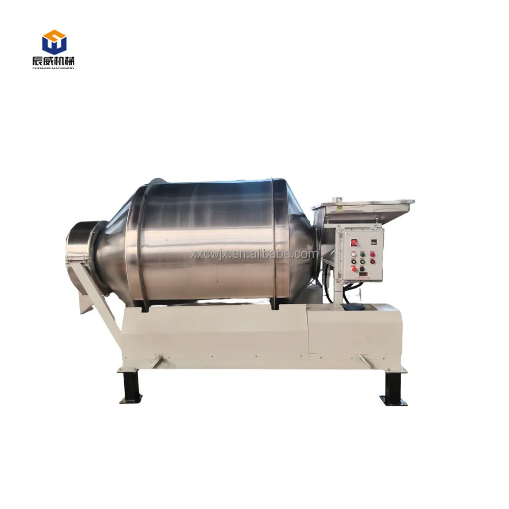 Food Grade Dry Powder Granular Material Uniform Mixing Industrial Chemical Rotary Drum Mixer Machine