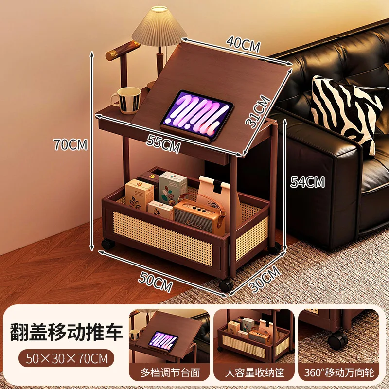 Removable Solid Wood Side   Coffee   Medieval Trolley Rack Bedside   Sofa Side Cabinet For   Bedroom