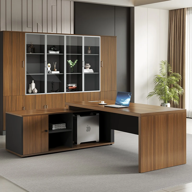 Scrivania direzionale di lusso di design Forte supporto per le gambe Grandi scrivanie da ufficio di lusso Cassetti Mobili per ufficio moderni Mesa De Escritorio