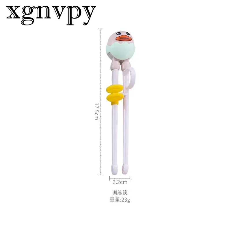 Xgnvpy-Chopsticks de aço inoxidável 304 infantil dos desenhos animados, comida bonito do bebê, colher, garfo, portátil, conjunto de 3 peças, treinamento, novo