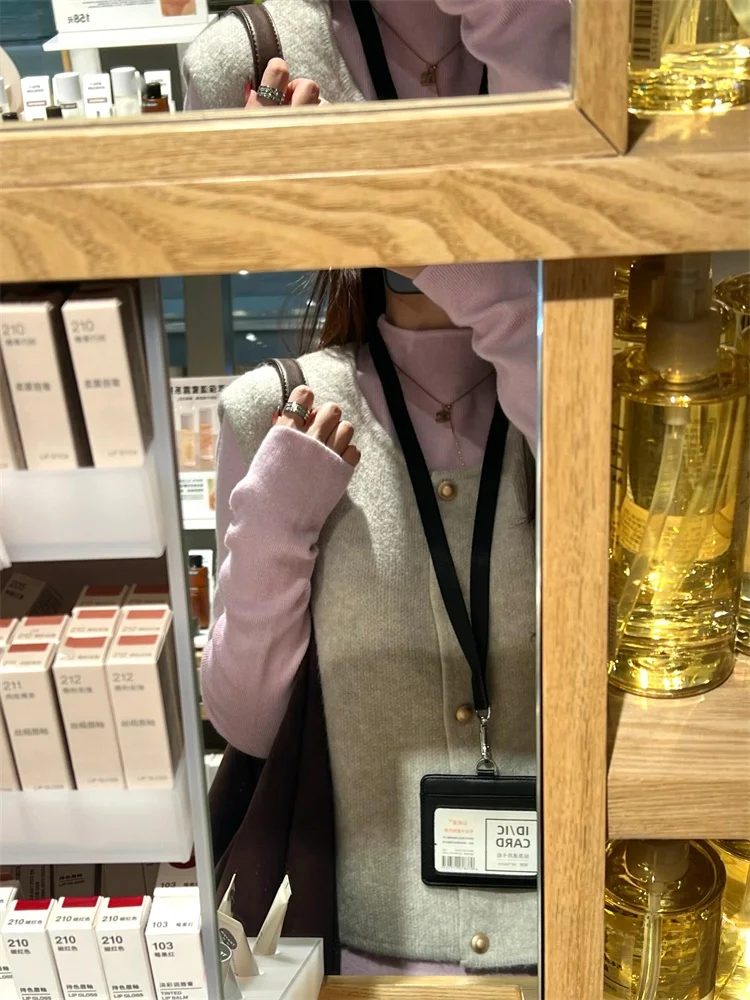 

Soft Fufu Light Purple Long Sve Knitted Sweater Women's Autumn Winter Slim Fit Base irt Top f High Collar Sweater Inn...