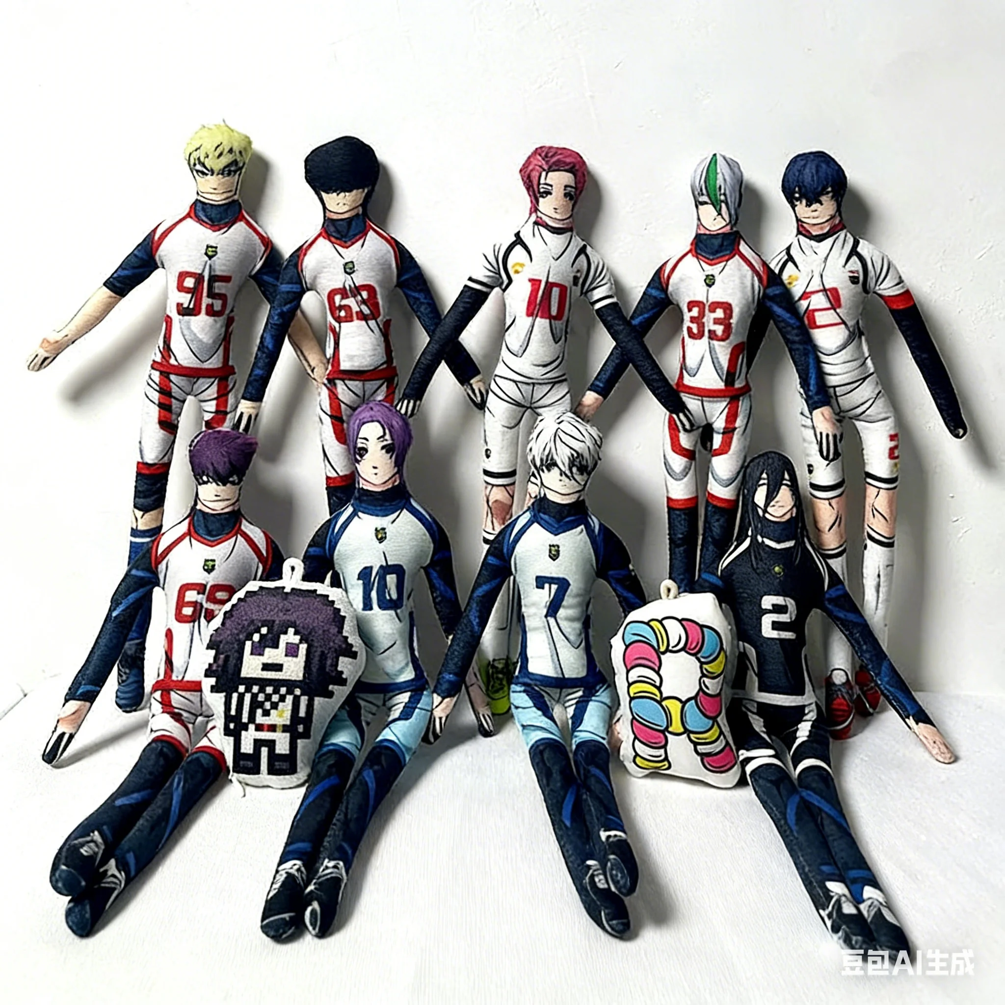 

Blue Lock New Akumu Karasu Jinichi Ichi Keiji Gishi Cosplay Plush Doll Handmade Wire Skeleton Stuffed Figure Room Decoration