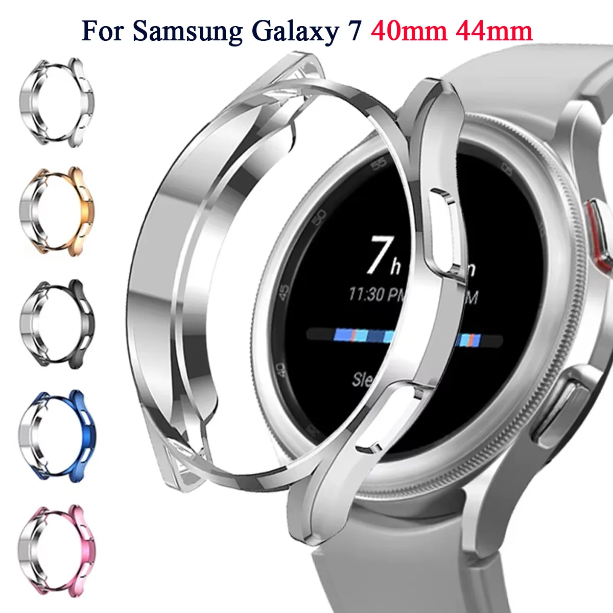 PC-Gehäuse für Samsung Galaxy Watch 7 40 mm 44 mm, matte Abdeckung, schützende hohle Stoßstangenschale für Galaxy Watch 7 Smartwatch-Zubehör