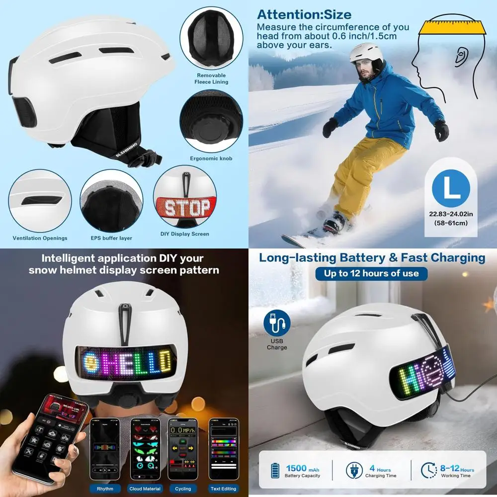 خوذة على الجليد مزودة بغطاء للكمبيوتر الشخصي وحشوة EPS للرجال والنساء والأطفال - مناسبة لجميع أنشطة الثلج