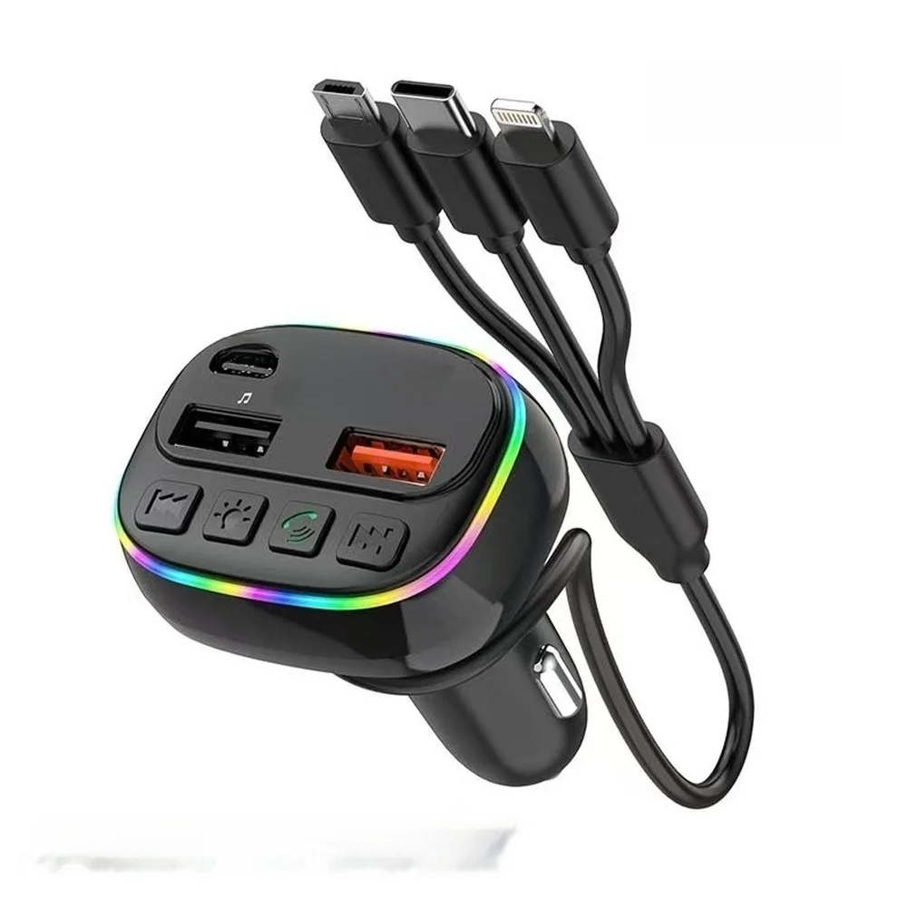 

For Car Audio Streaming C22P Naked Case Bag Car FM Transmitter Car Radio Modulator Wireless Audio 5.3 87.5-108MHz Frequency