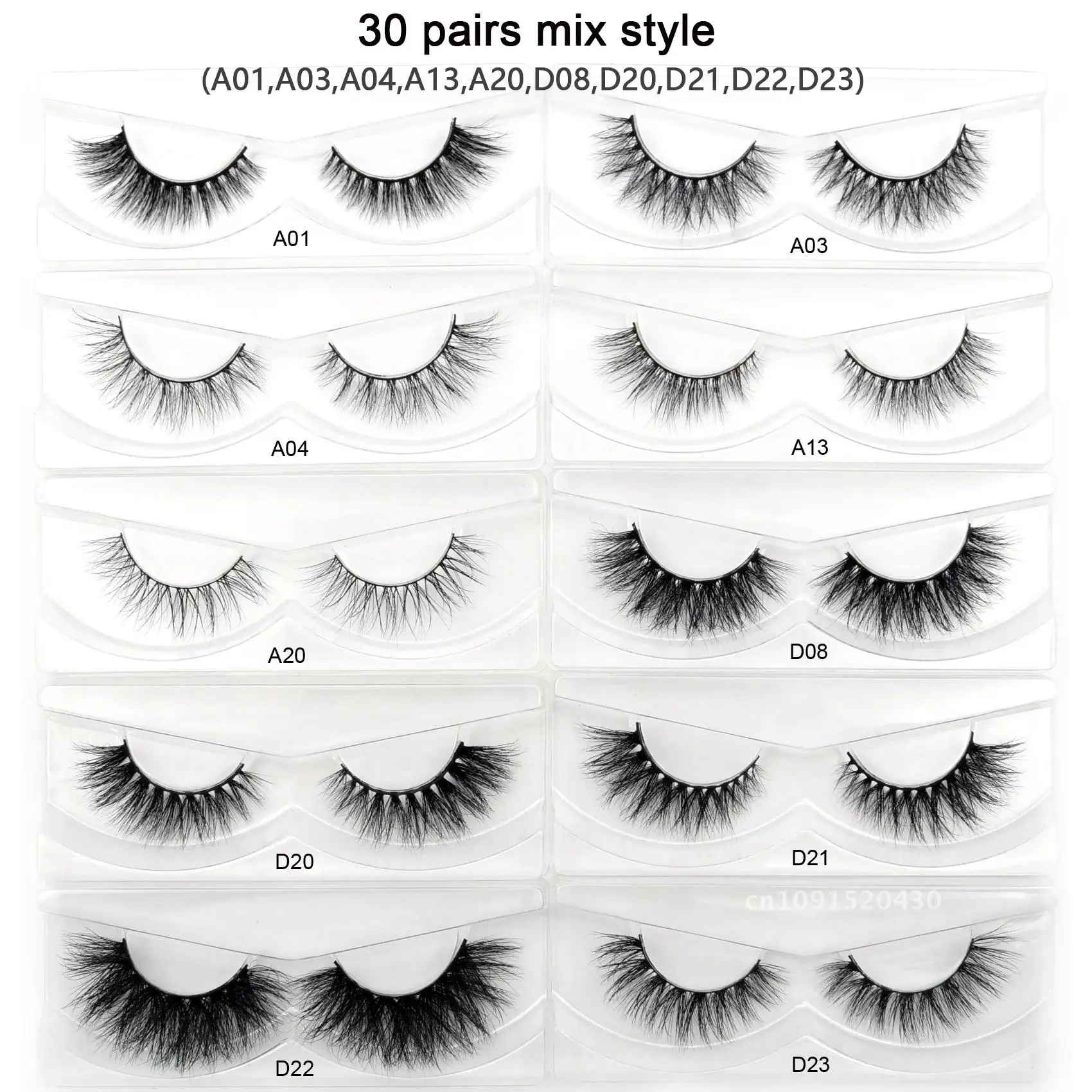 Visofree 30/40/100 Pairs 3D Mink Lashes With Tray No Box Handmade Full Strip Lashes Mink False Eyelashes Makeup eyelashes cilios