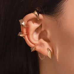 Punhos auriculares punk góticos para mulheres, piercing de orelha, brincos de clipe, garra de diabo, rocha, jóias hip hop, moda feminina