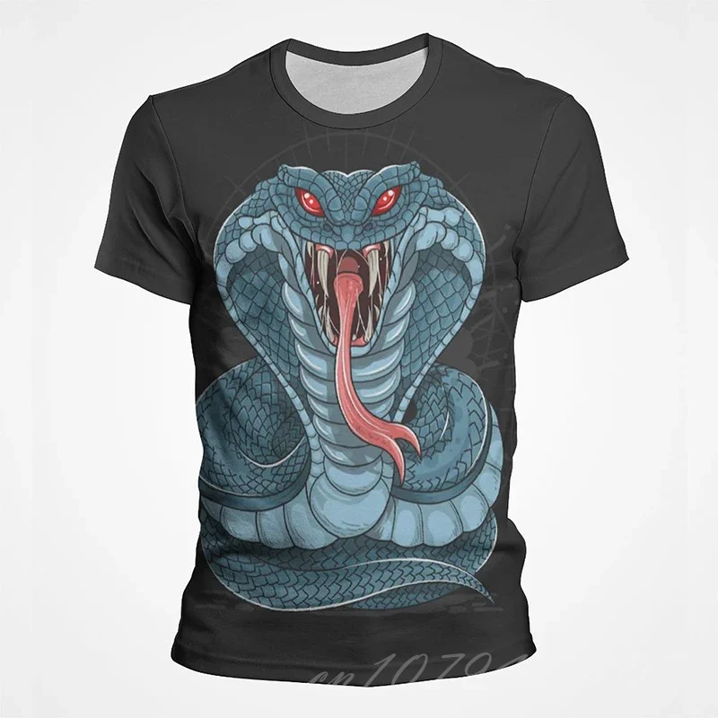

Summer Snake Graphic 3d Printed Animal T Shirts Men Short Sleeve Fashion Oversized Tee Tops Streetwear Sport Tshirt Designer Cl