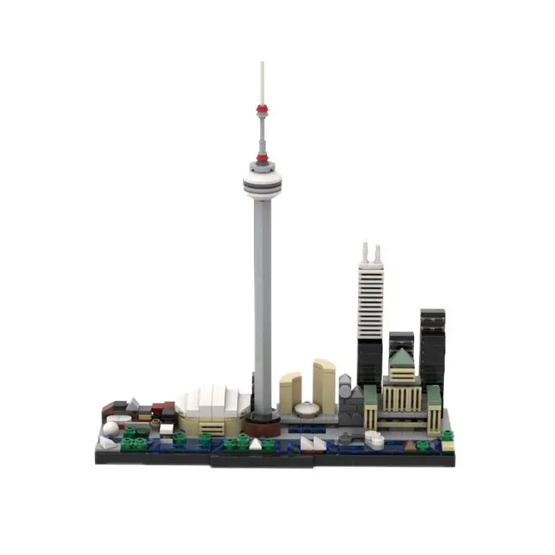 Famous Landmark Architecture Toronto City Skyline Model Building Blocks DIY Expert Collection Toys Bricks Children's Souvenirs