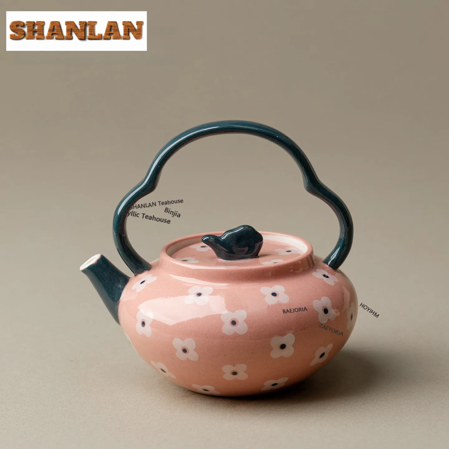 

150ml Grapefruit Powder Four Petals Flower Teapot Japanese Tea Infuser Pot Tea Brewing Kettle With Strainer Tea Services Gifts