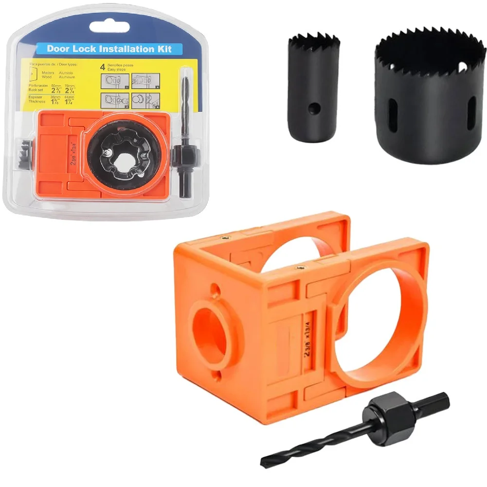 /Door /Lock /Installation Kit Adjustable Guide Template For Wooden Door 1-3/8 To 1-3/4 Inch Bore Hole Drilling Jig Tool
