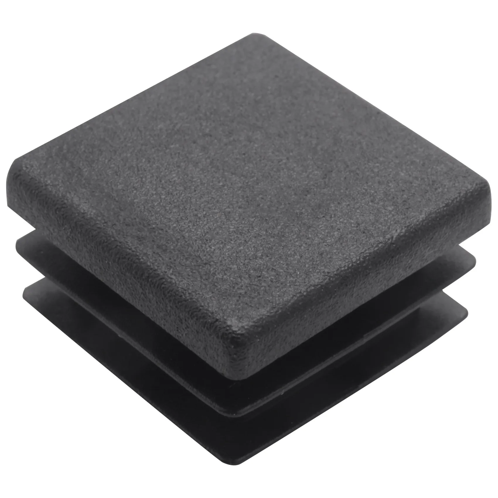KYCOR-500Pcs Plastic Square Tube Inserts End Blanking Caps 20Mm X 20Mm Black