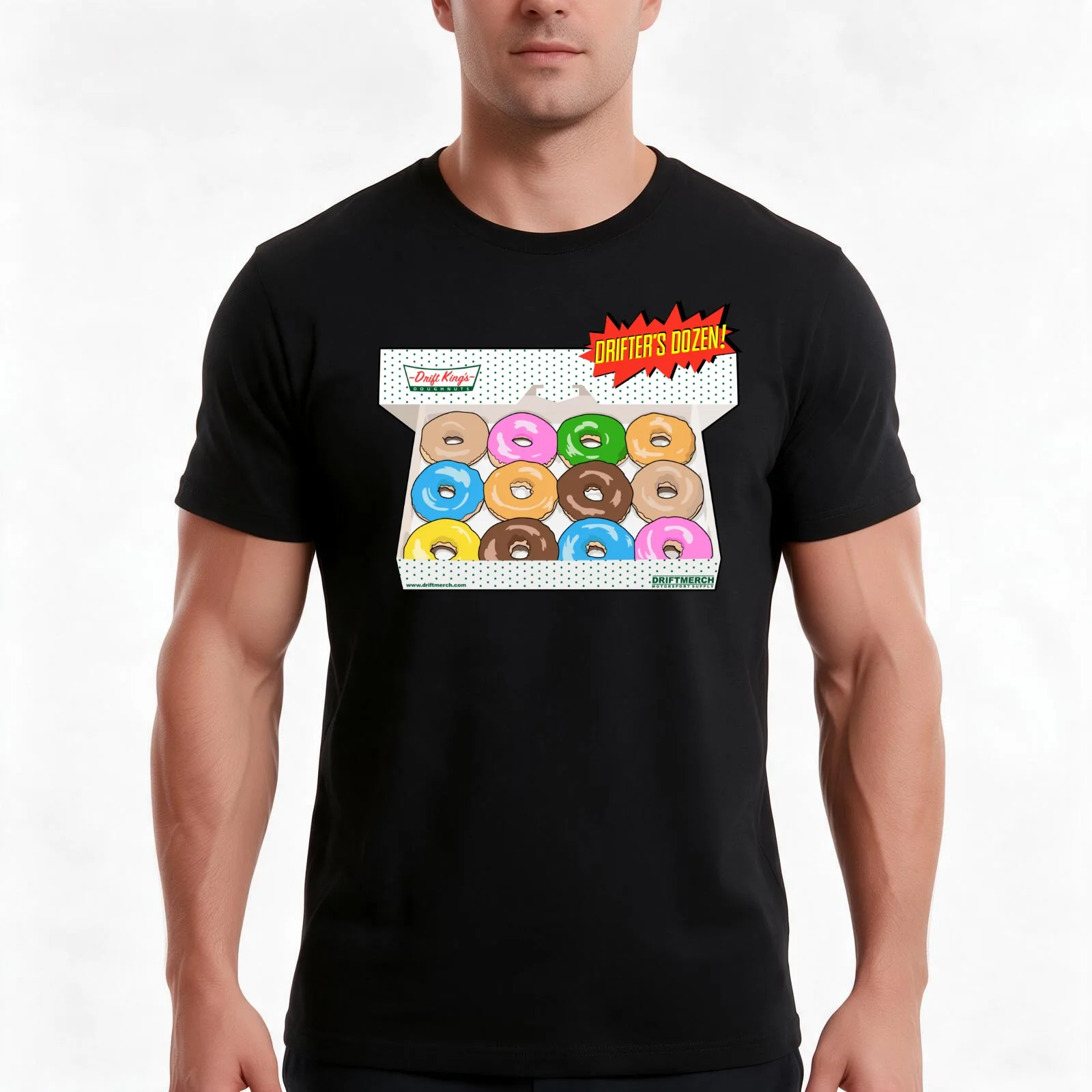 Drift King's Donuts Drifter's Dozen Special Glazed Funny T-Shirt, Summer Casual Cotton Tee, Oversized Streetwear Tops