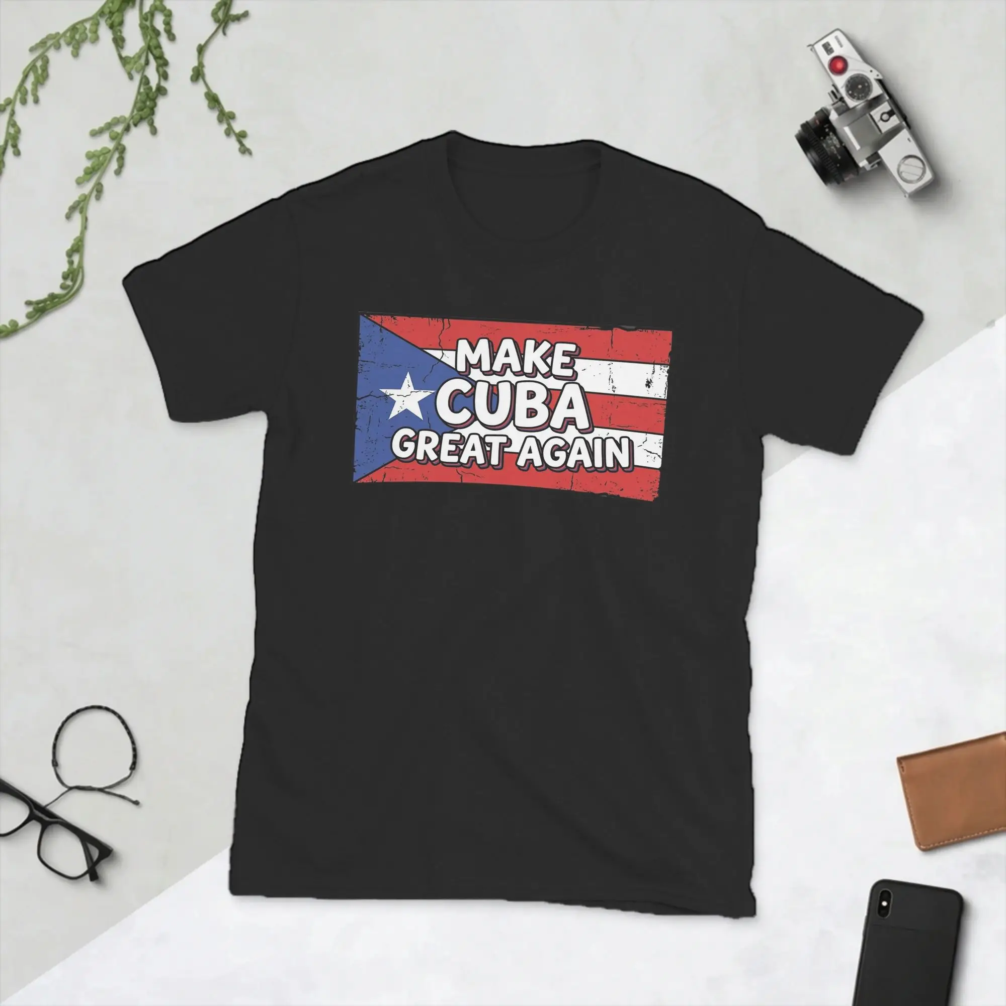 Men's T-Shirts Make Cuba Great Again Cuban Flag Vintage Novelty Cotton Tee Shirt Short Sleeve  T Shirts Crew Neck Clothing Gift