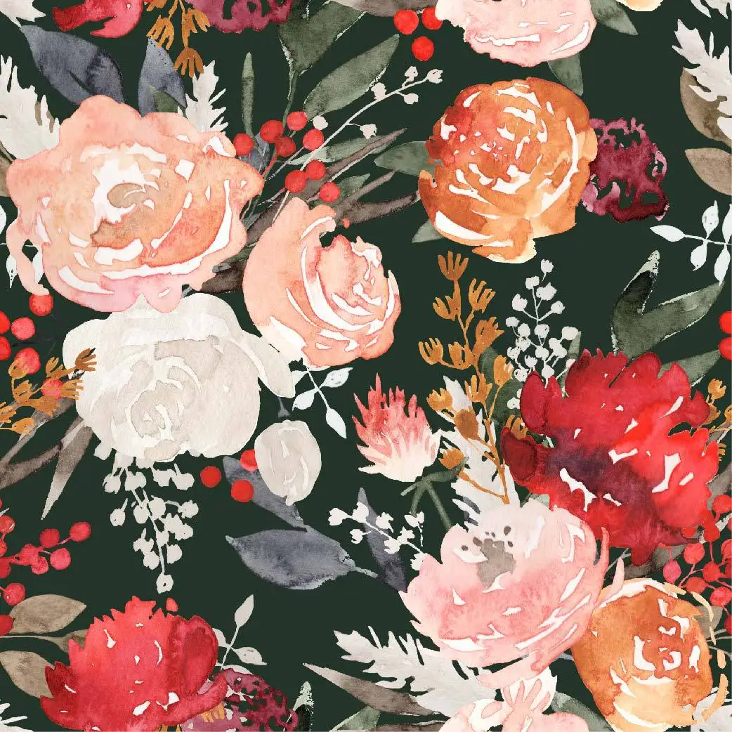 Floral Self-adhesive PVC Wallpaper, Rose Peony Flower Peel and Stick, Living Room Wall Decor, Home Decorations, Cabinet Sticker