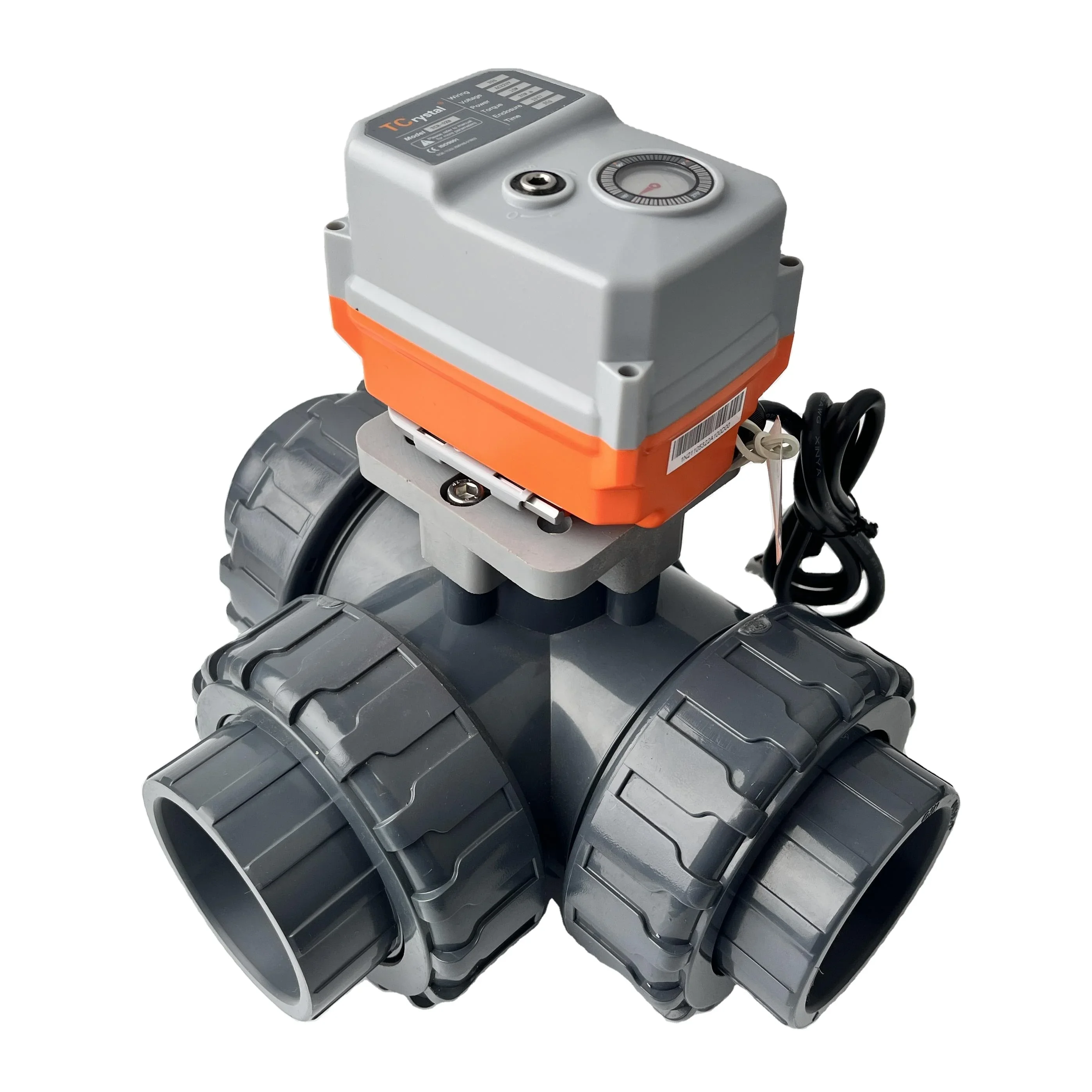 

DN40 UPVC DC24V On-off Type motor-driven three way valve 3 way flow control valve