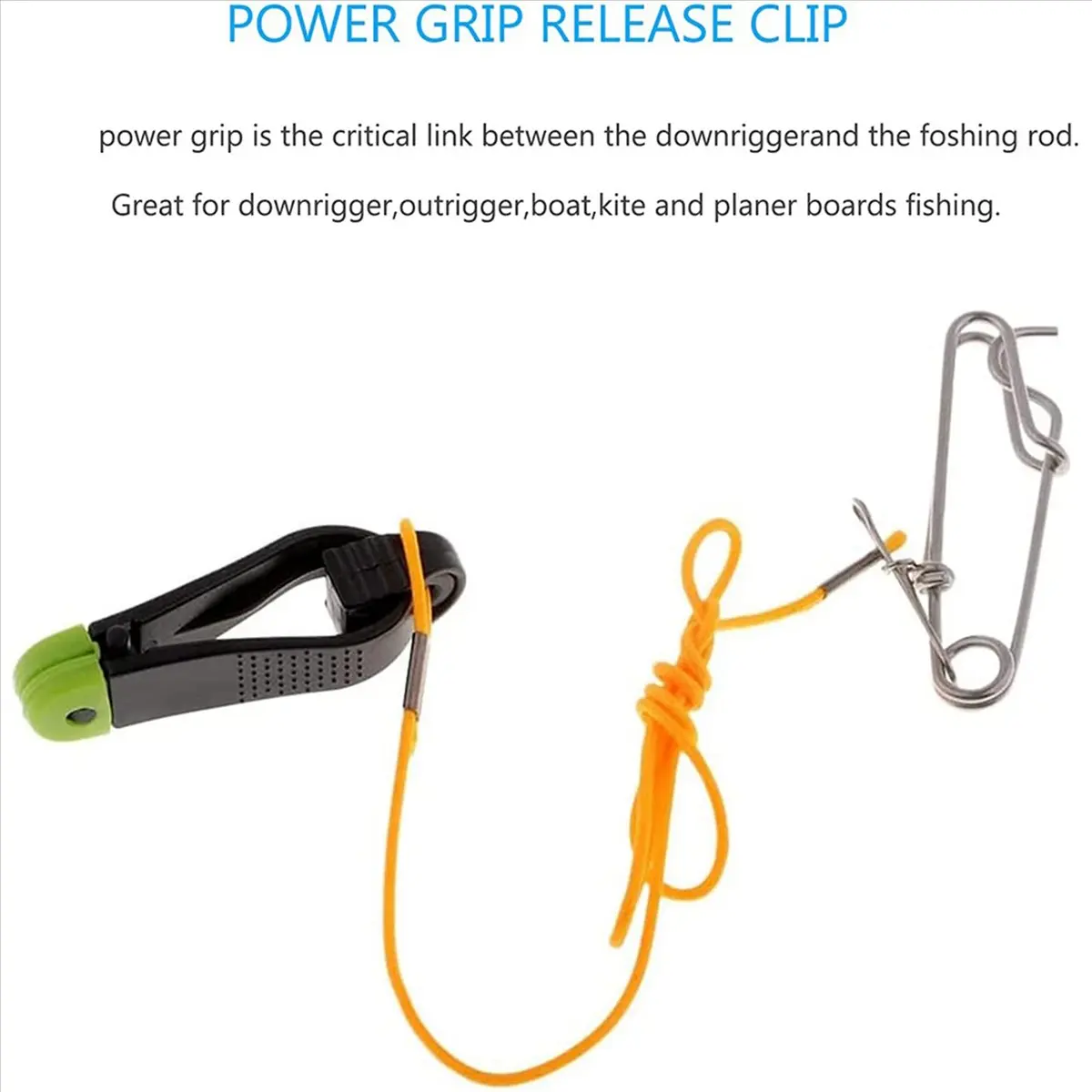 

【BIG-SALE】4 Pcs Power Grip Plus Line Release, 17 Inches Downrigger Release Stacker Clip Fishing Leader with Longline Snap Clips