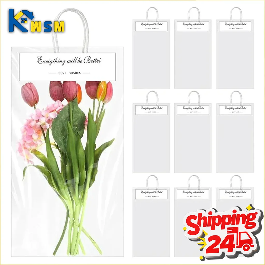 10–50 Stück transparente Geschenktüten mit Griff, wiederverwendbare Party-Geschenktüten für Boutique-Hochzeiten, Geburtstage, vielseitige Verpackungslösung