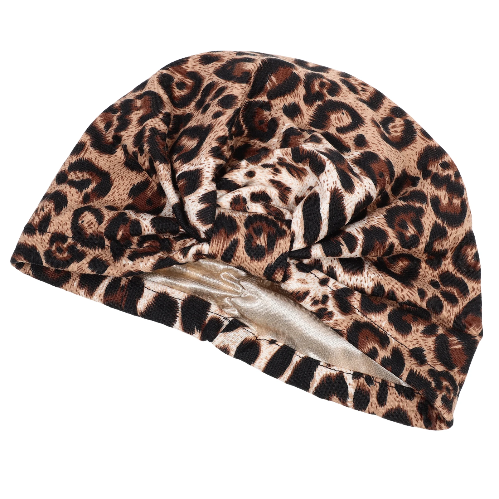 

Hair Bonnet Chemotherapy Cap Sleeping Turban Hat for Women Elastic Leopard Print Breathable Comfortable Lightweight