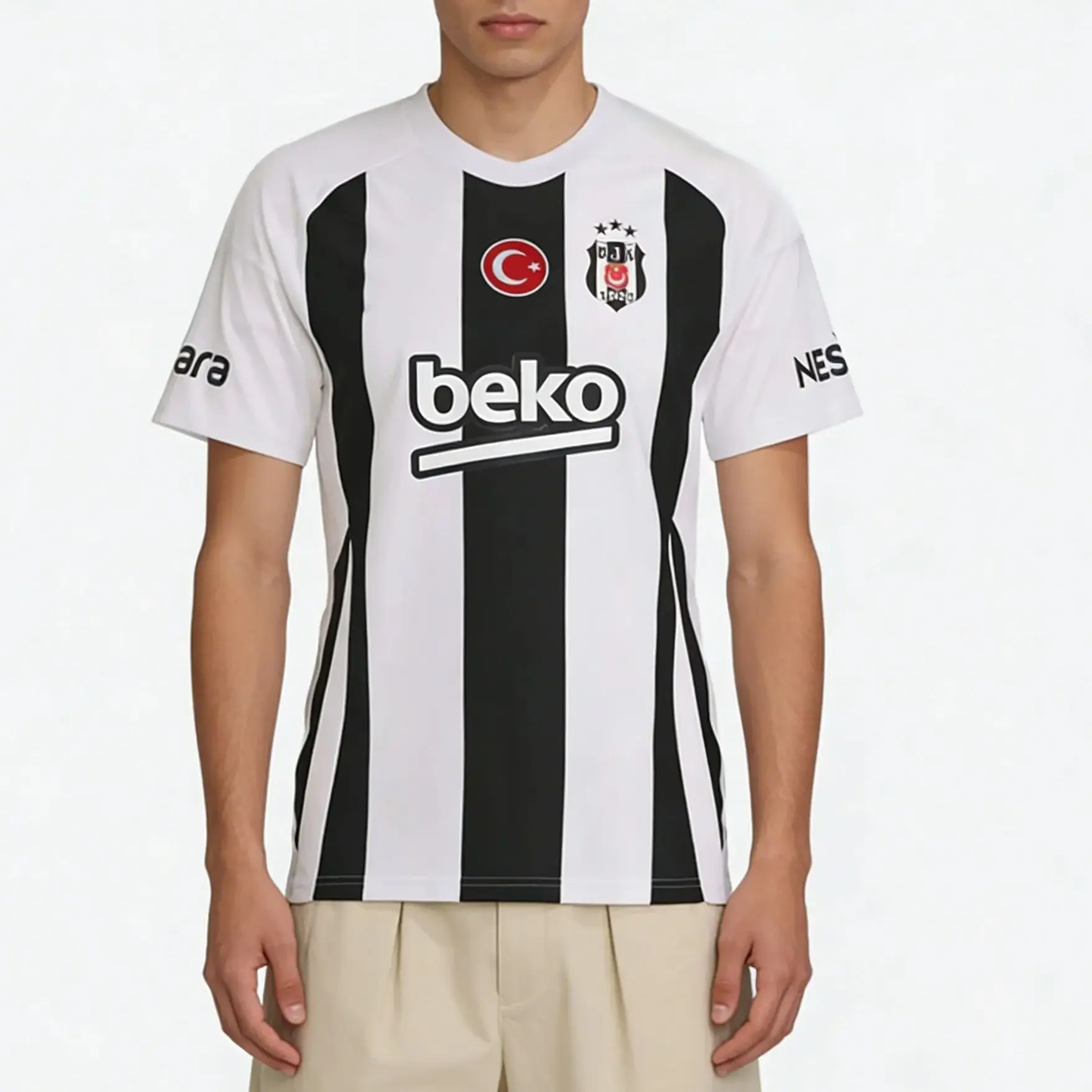 Camiseta de manga corta para hombre y mujer, camiseta informal de secado rápido para niños y adultos, camiseta de secado rápido para padres e hijos, clásica de verano, de fútbol, Besiktas