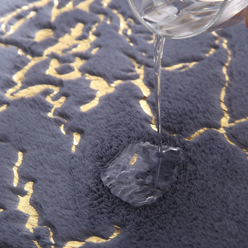 Anti-SLIP พรมขนสัตว์ห้องนอนโซฟาผ้าห่มในครัวเรือนหนาห้องนั่งเล่นข้างเตียง Rex FUR พรม