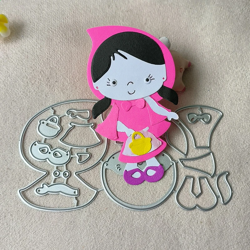 Новинка, металлическая высекальная форма для маленькой девочки, рельефное украшение для фотоальбома, изготовление открыток, рукоделие «сделай сам»