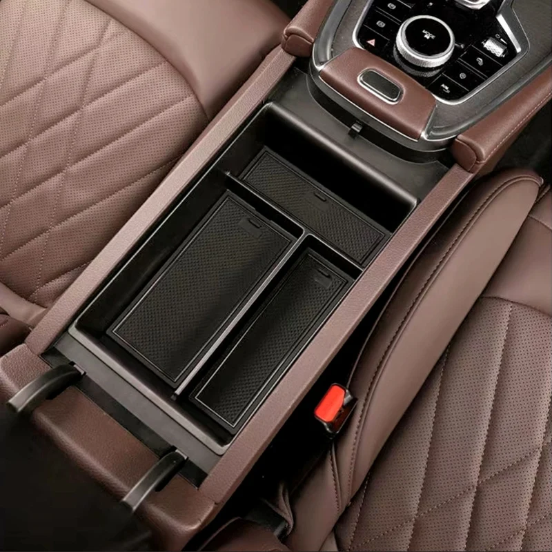 For Tenet T7 2025 2026 Car ABS Black Center Console Armrest Storage Box Second Level Tray Organizers Tidying Accessories