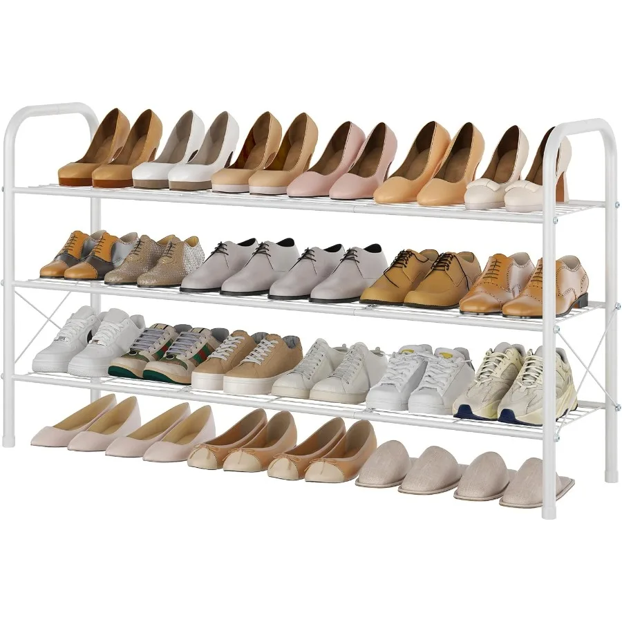 

3 Tier Mesh Style Shoe Rack Entryway Shoe Shelf for Space Saving Storage in Bathroom Garage Hallway Bedroom Living Room Closet