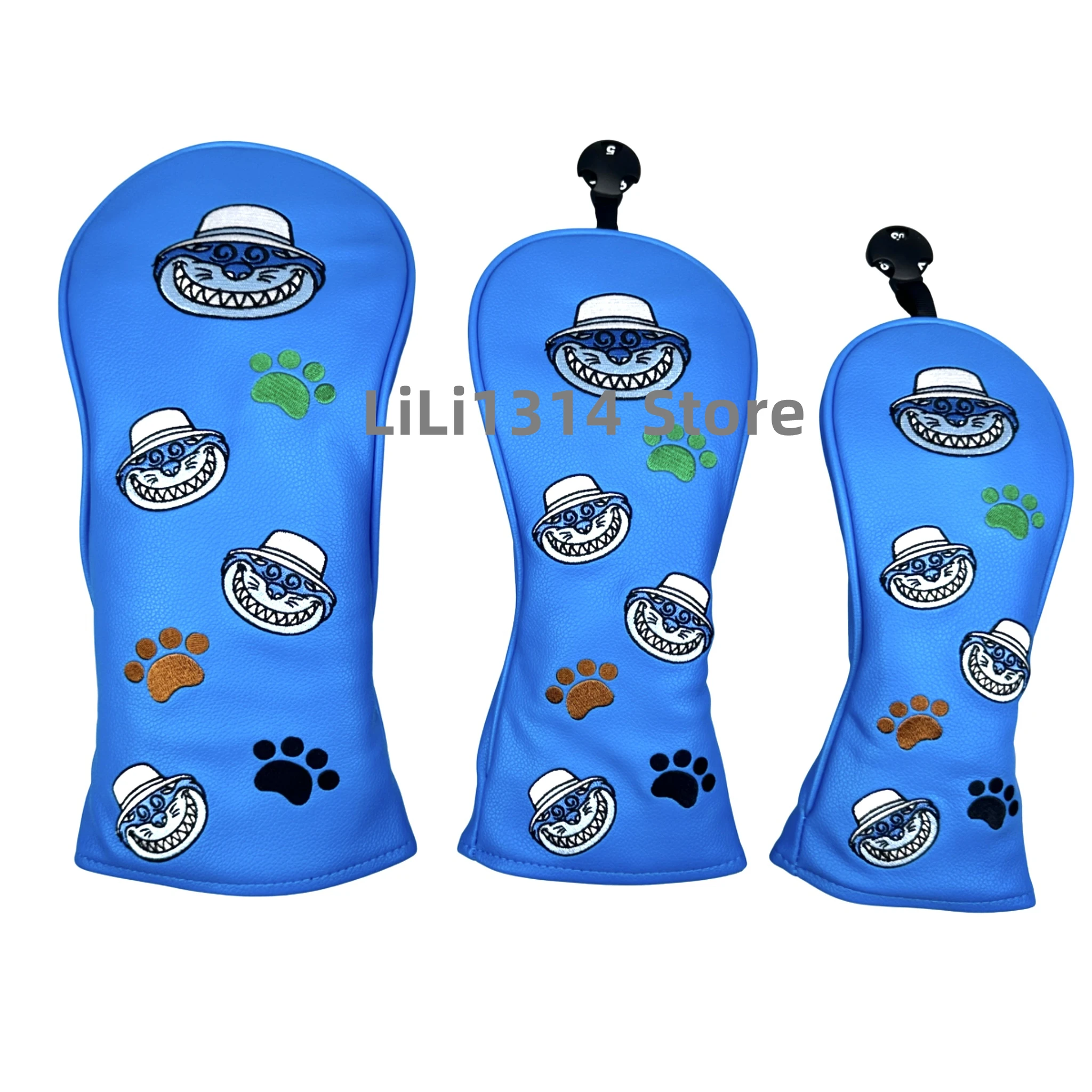 Golf Coffee cat Pattern Head cover Driver Head Covers Fairway Wood Head Covers Hybrid Head Covers Putter Cover