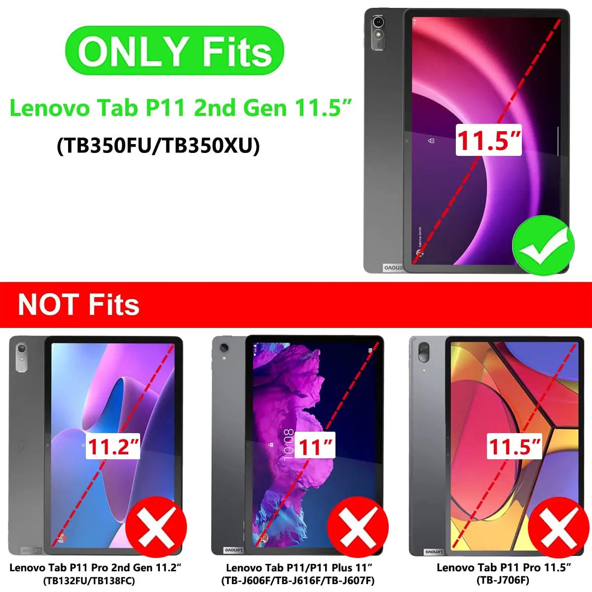 Per Lenovo Tab P11 (2a generazione) pellicola in vetro temperato pellicola salvaschermo da 11.5 pollici per Lenovo Tab P11 (Gen 2) TB-350FU TB-350XC 2022