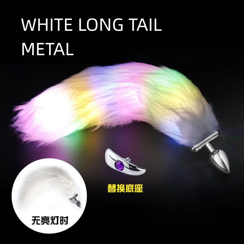 Shoous LED Metal Silicone Cosplay, Animal Glowing Tail, Fourrure de renard, Nightclub Rave Outfits, GKnitting Dancer, Tron Dance Wear, Props, New