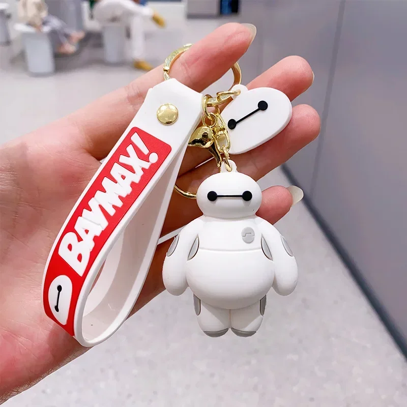 ديزني بيج هيرو 6 Baymax المفاتيح أنيمي الشكل على ظهره الديكور سحر عروسة كارتون نموذج قلادة لعب الأطفال الهدايا