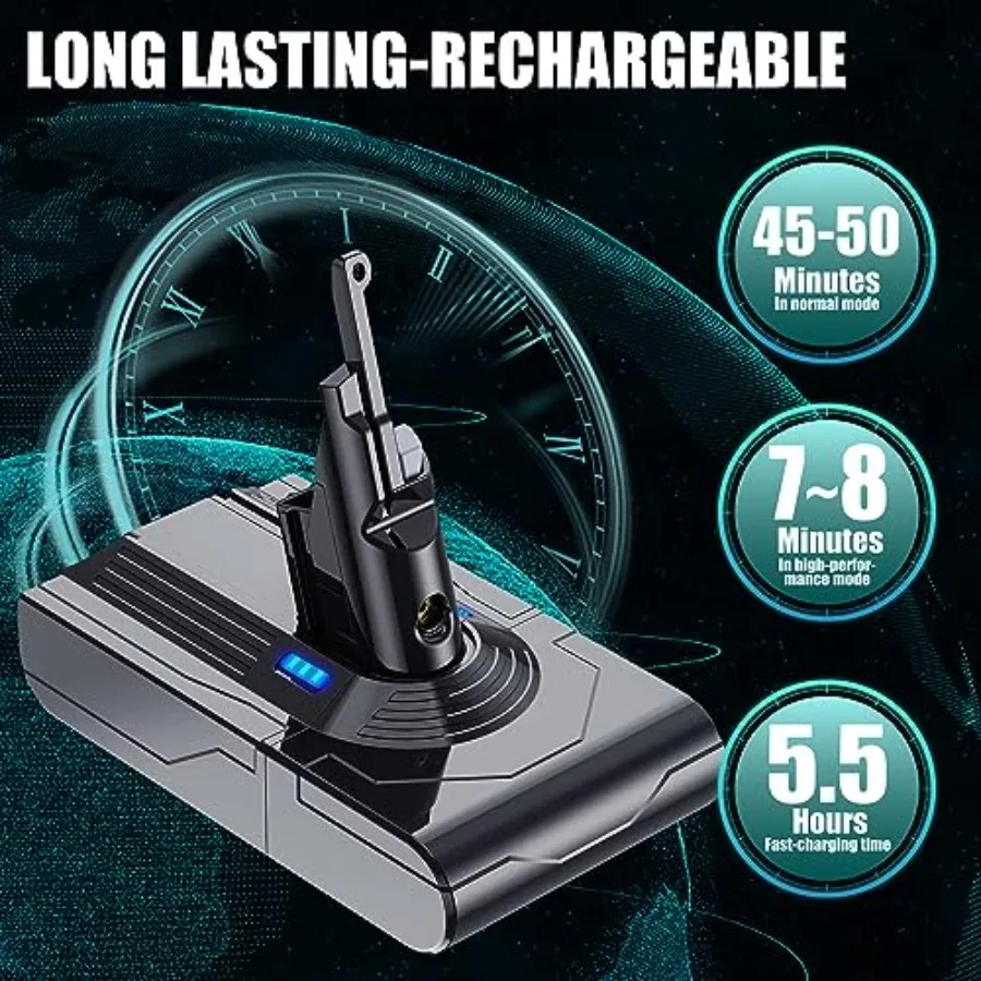 EGR Upgraded 9000mAh V8 Battery Replacement Compatible with Dyson V8 Animal Battery Replacement V8 Absolute/Motorhead/Fluffy SV